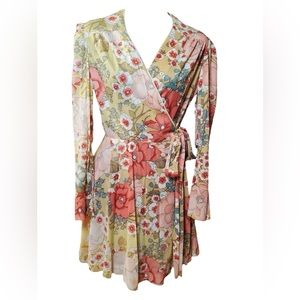 Vintage 70s Flower Power Long Sleeve Wrap Dress (as seen on ViaDonna Magazine) 6